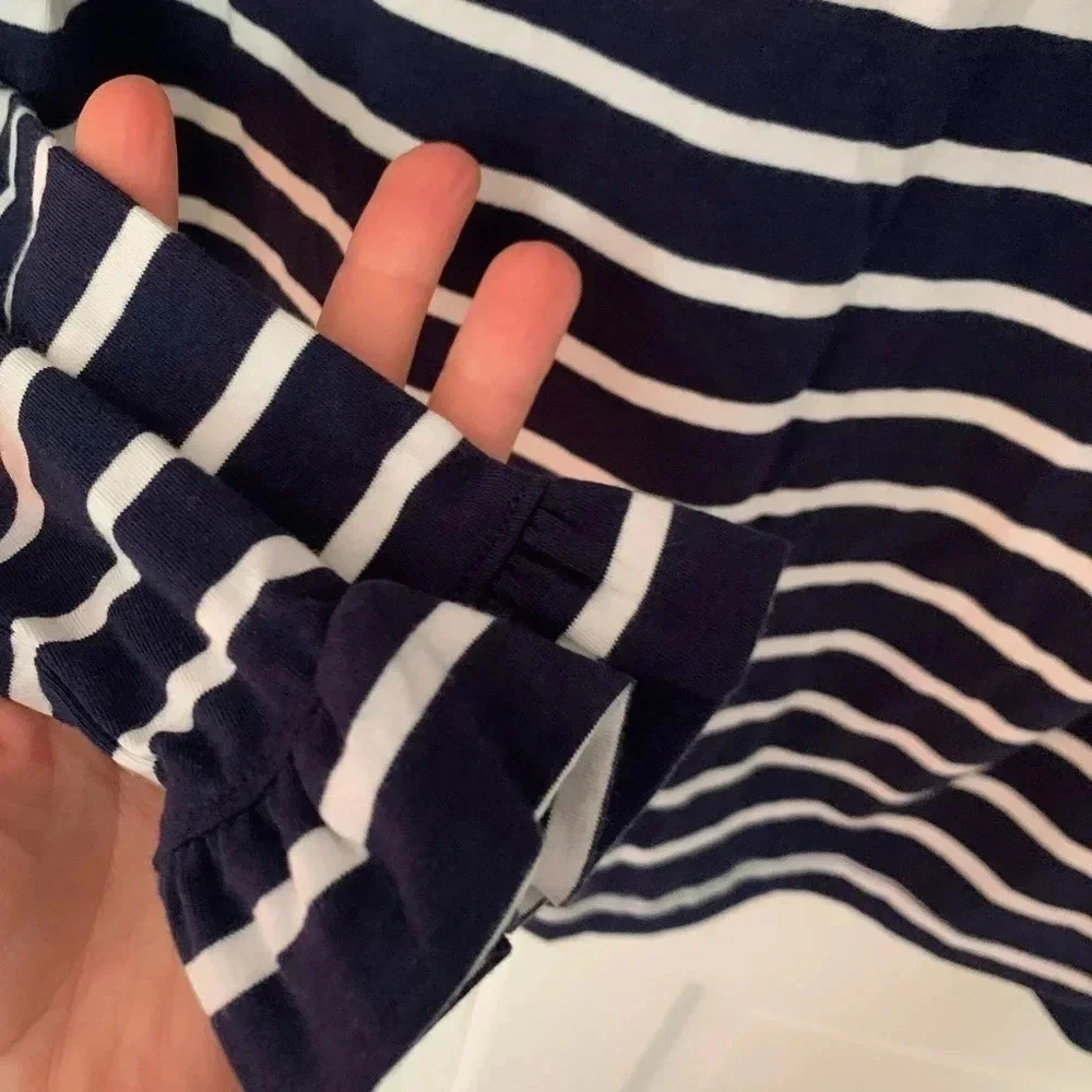 NWT Renwick Golf Navy White Striped Long Sleeve Top Women’s Size Small - Picture 6 of 6